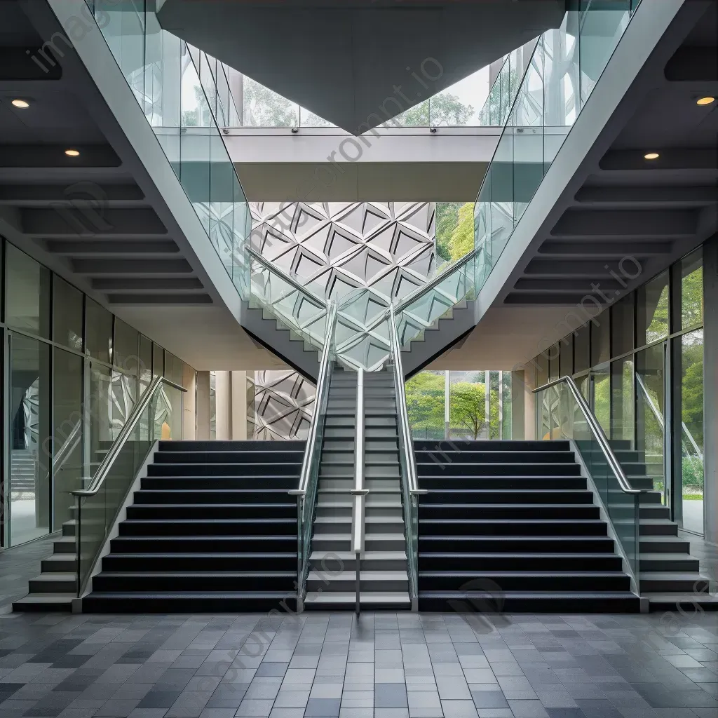 Modern architecture staircase with geometric patterns on Nikon Z6 II - Image 3