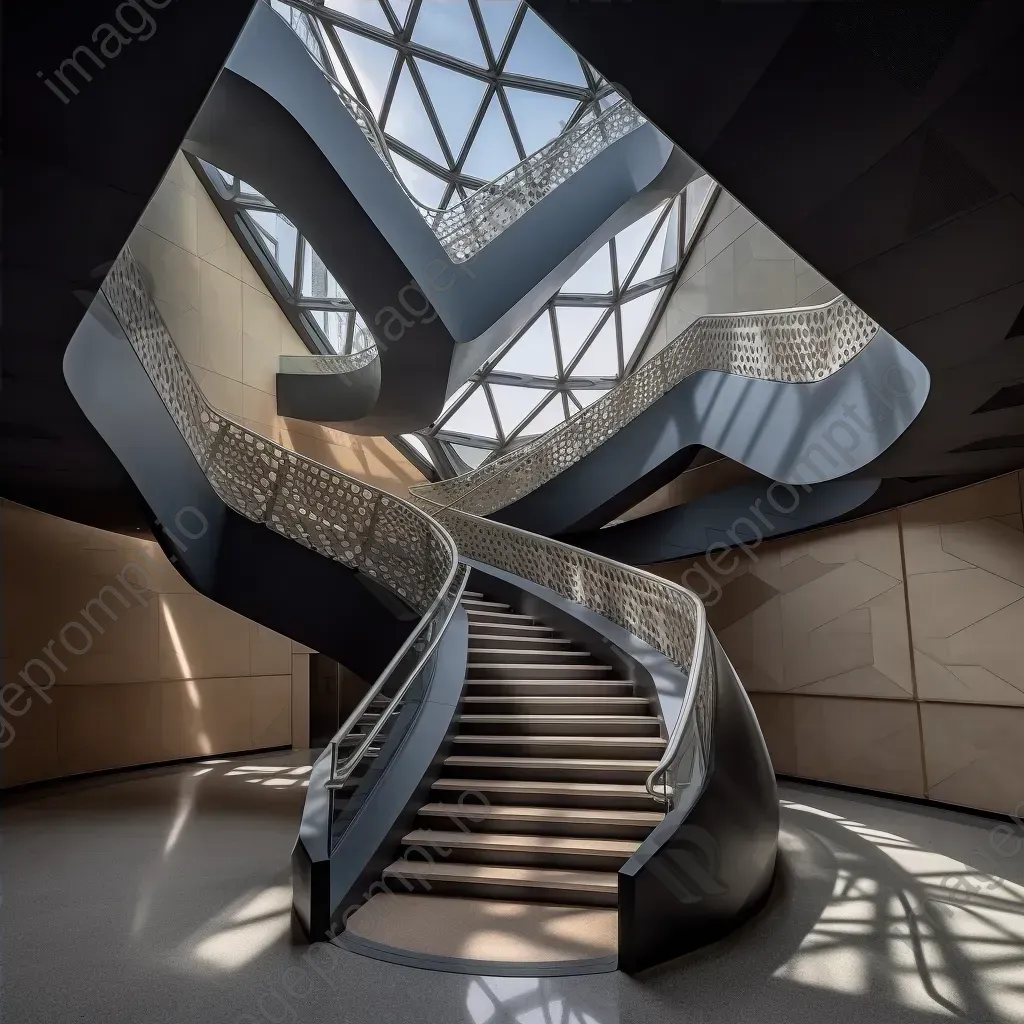 Modern architecture staircase with geometric patterns on Nikon Z6 II - Image 4