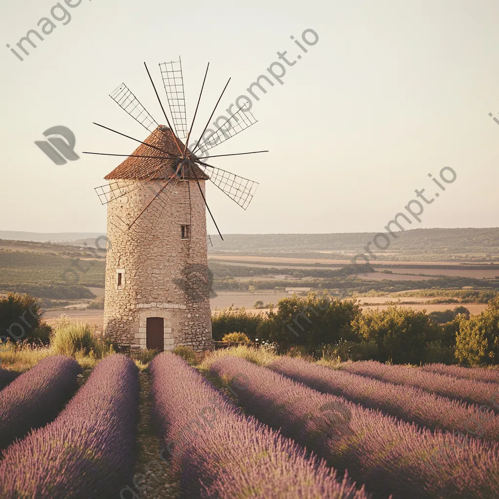 Charming windmill in French lavender fields - Image 2