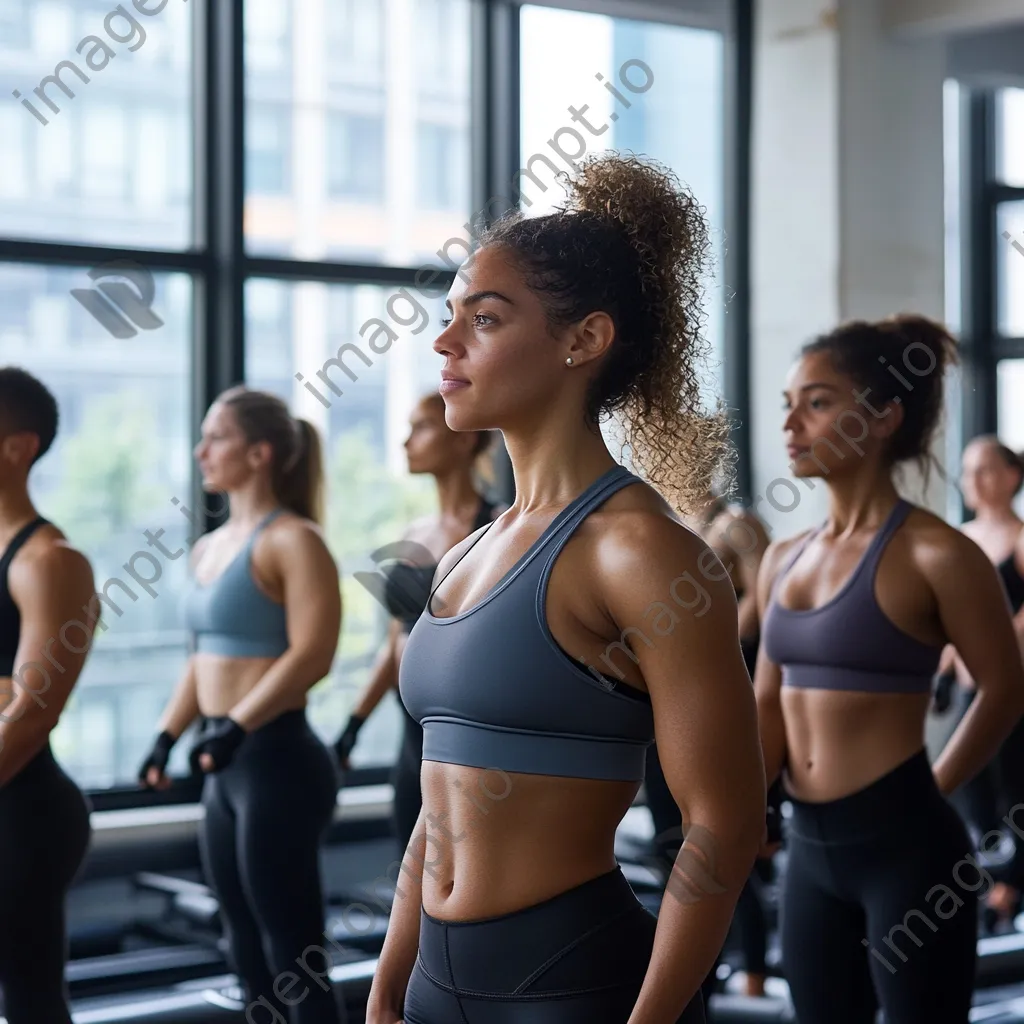 Diverse group practicing Pilates in a modern studio. - Image 1