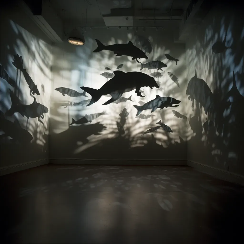 Art installation depicting endangered species through shadows - Image 2