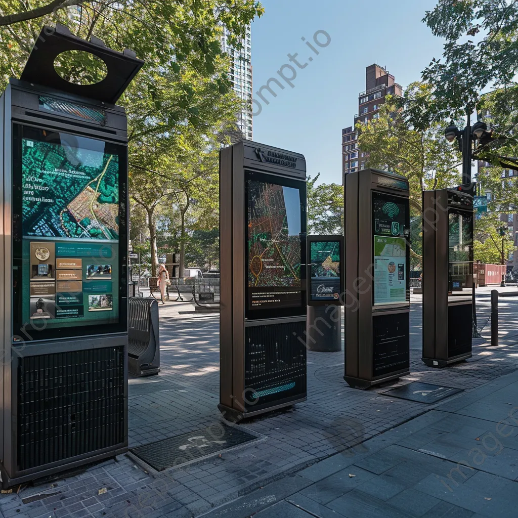 Information kiosks featuring interactive maps in an urban area. - Image 1