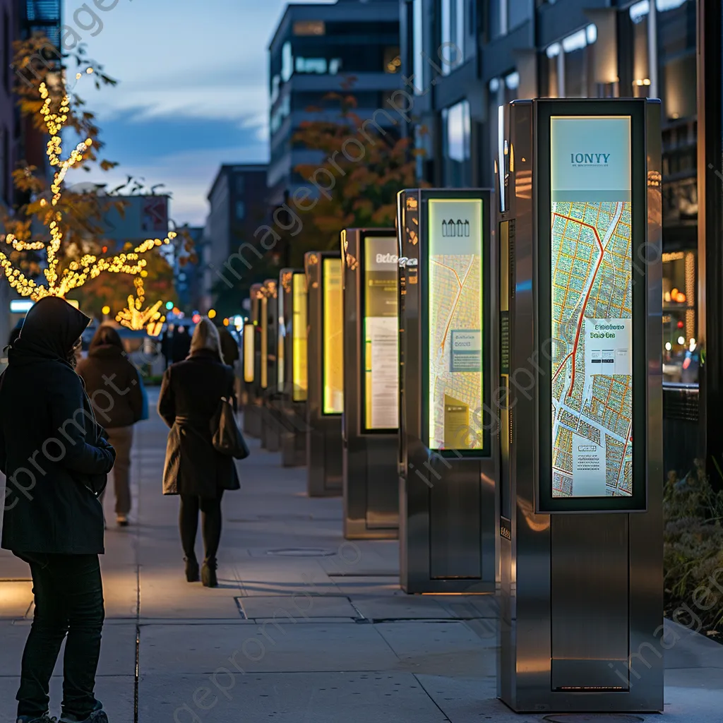 Information kiosks featuring interactive maps in an urban area. - Image 2