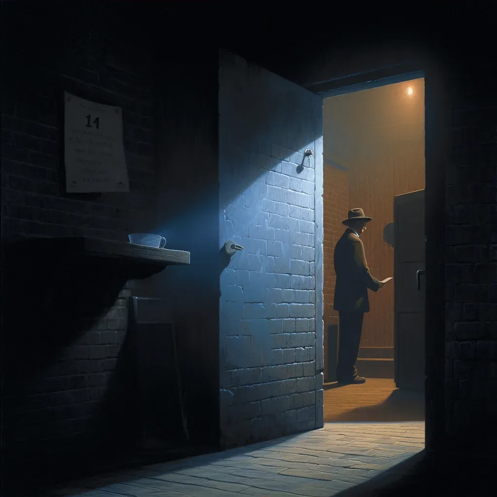 Intriguing illustration of a shadowy figure leaving a note at a detective agency - Image 3