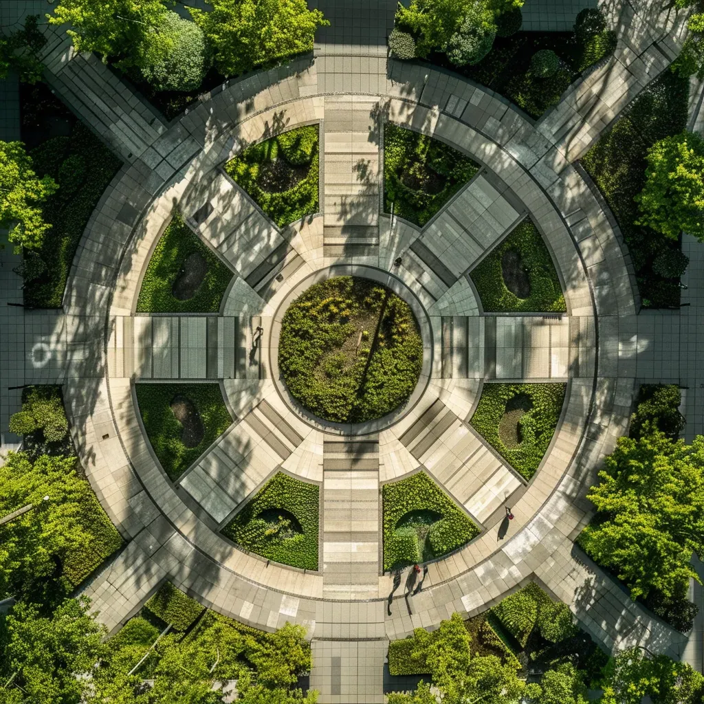 symmetrical circular plaza photo - Image 1