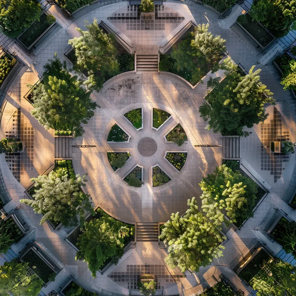 symmetrical circular plaza photo - Image 2