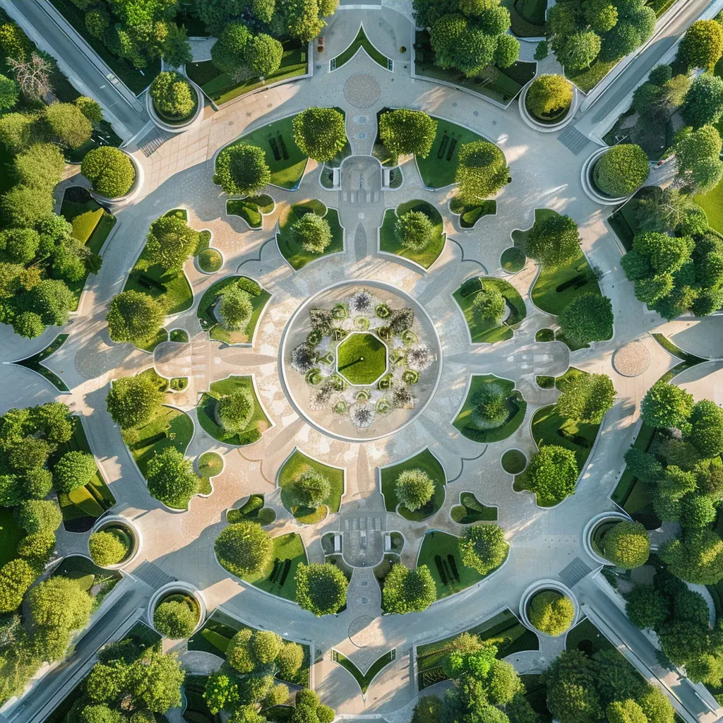 Perfect Symmetry of a Circular Plaza