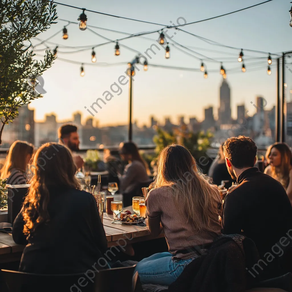 Rooftop café with friends and panoramic city views - Image 1