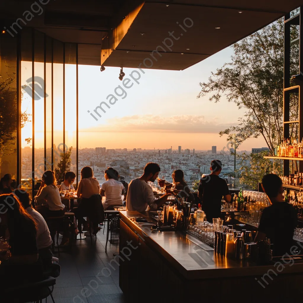 Rooftop café with friends and panoramic city views - Image 2