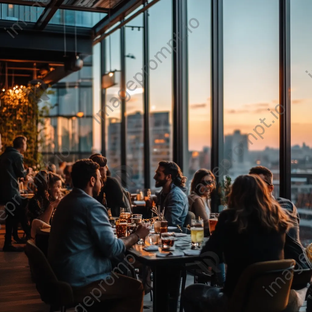 Rooftop café with friends and panoramic city views - Image 3