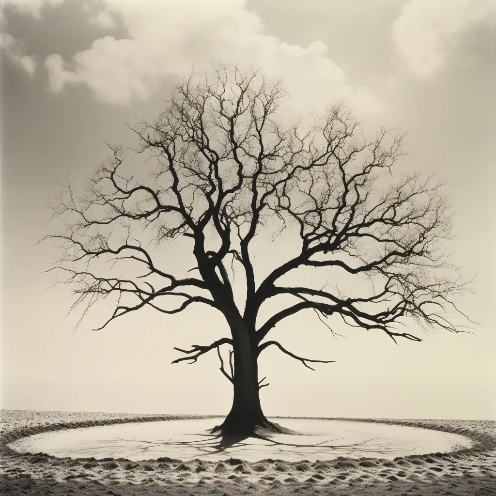 Solitary tree depicting four seasons cycle - Image 2