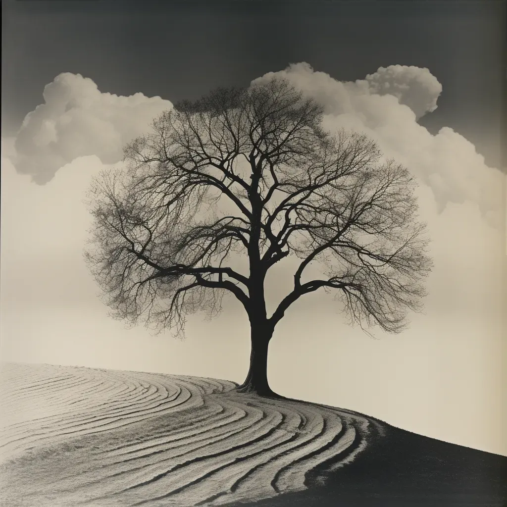 Solitary tree depicting four seasons cycle - Image 3