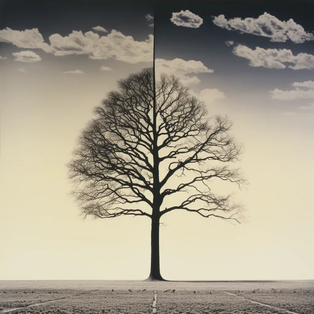 Solitary tree depicting four seasons cycle - Image 4