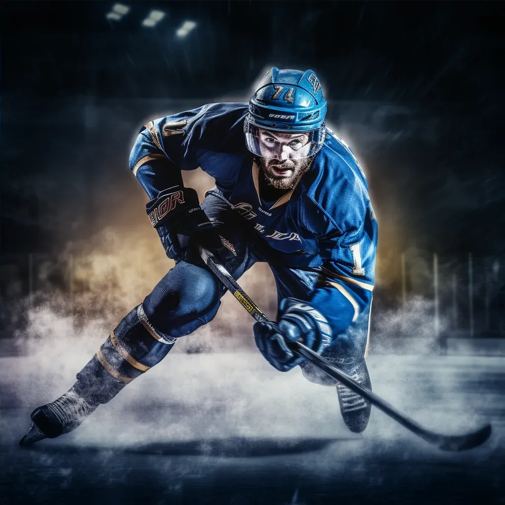 Ice hockey player performing powerful slap shot on ice - Image 4