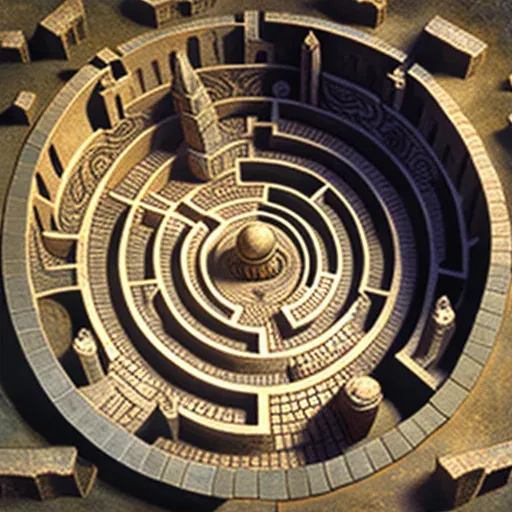 Labyrinth viewed from above symbolizing a complex journey towards wisdom - Image 1