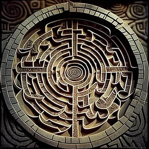 Labyrinth viewed from above symbolizing a complex journey towards wisdom - Image 2