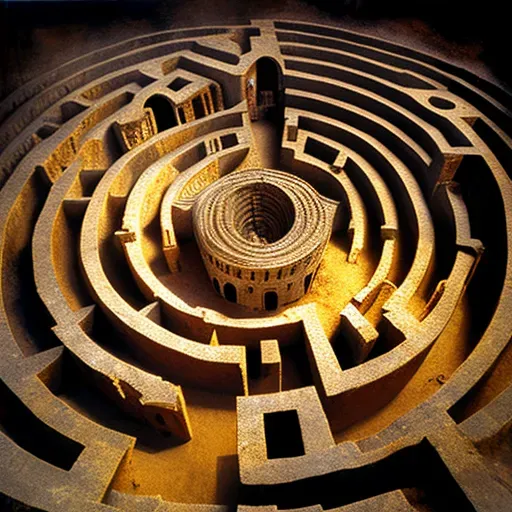 Labyrinth viewed from above symbolizing a complex journey towards wisdom - Image 4