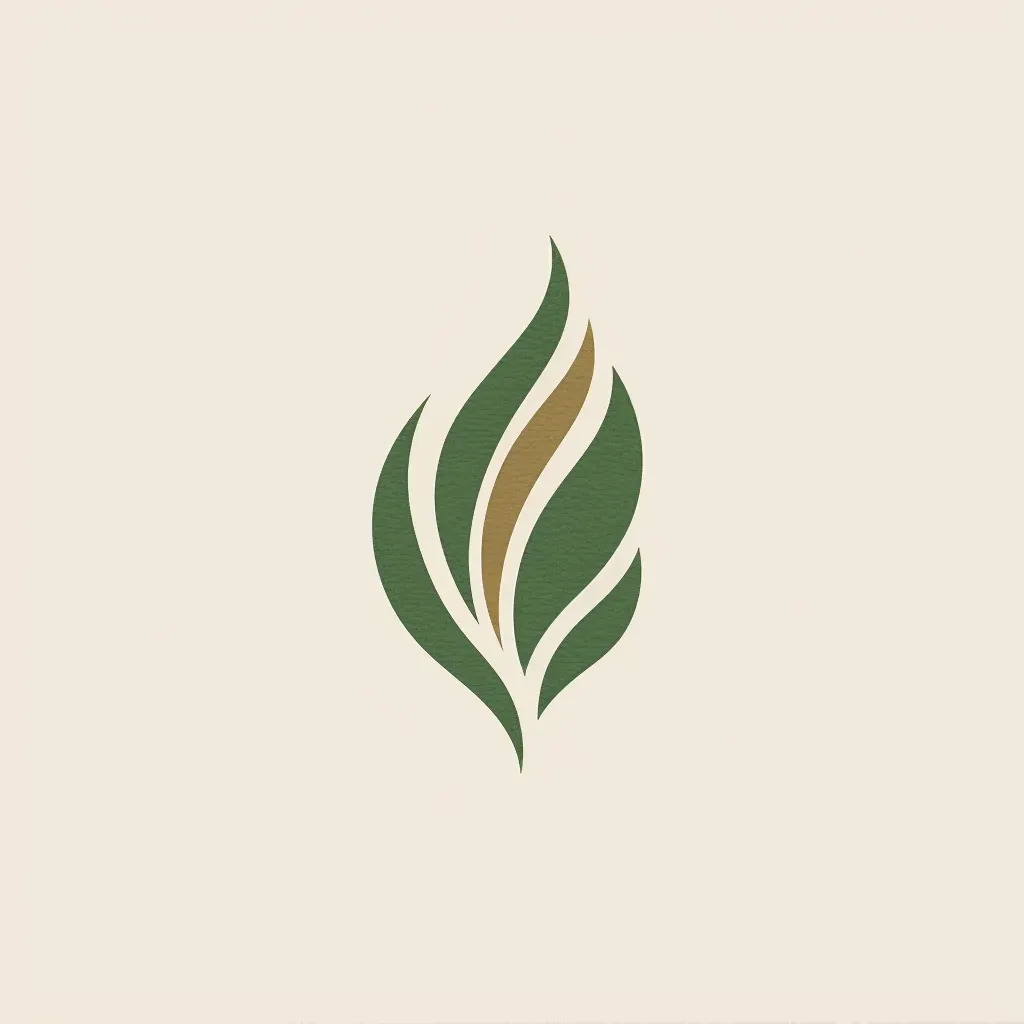 Logo for an eco-friendly fashion label featuring a leaf icon in green and white colors - Image 1