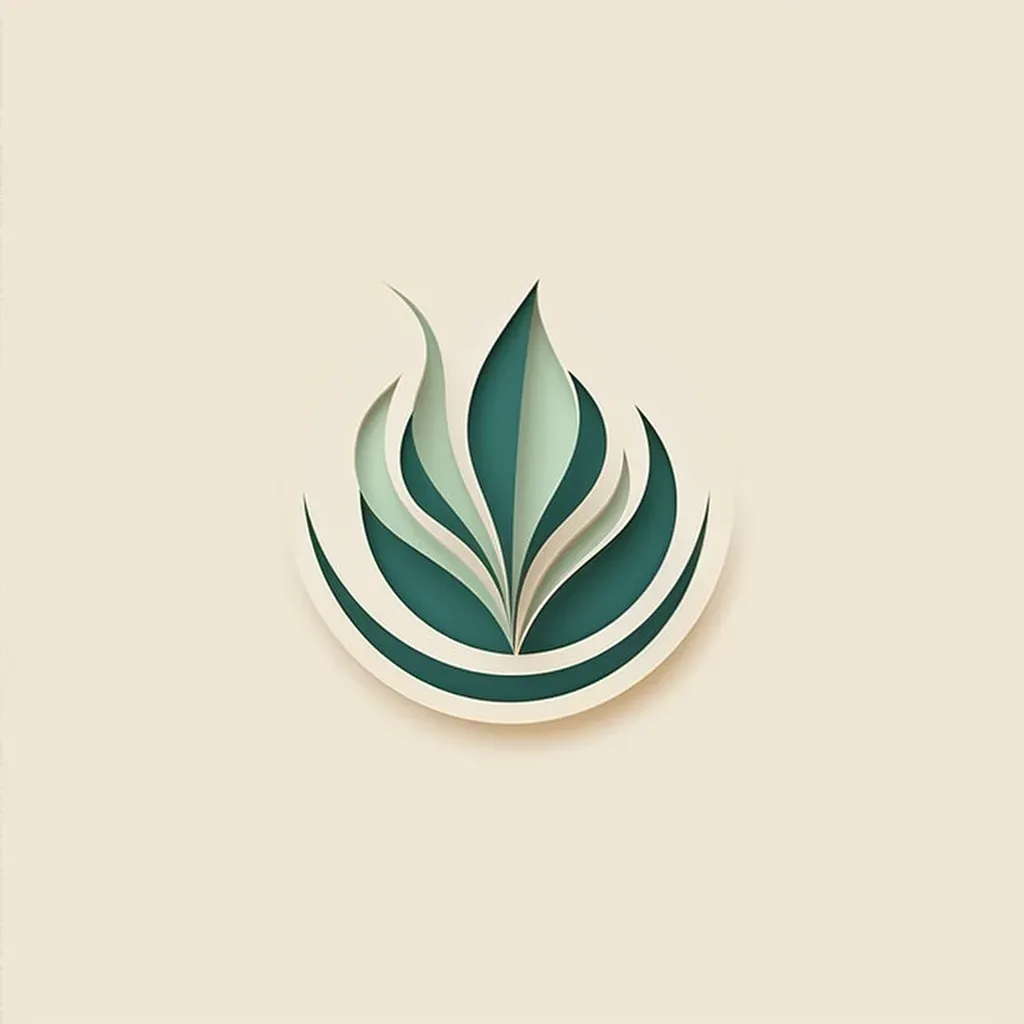 Logo for an eco-friendly fashion label featuring a leaf icon in green and white colors - Image 4