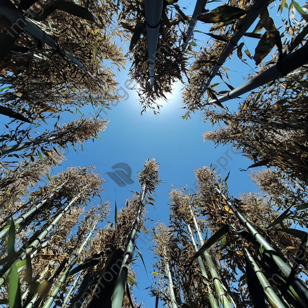 Tall bamboo stalks against a clear blue sky - Image 3