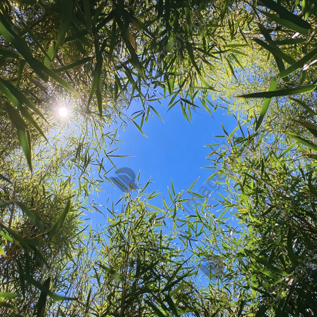 Tall bamboo stalks against a clear blue sky - Image 4