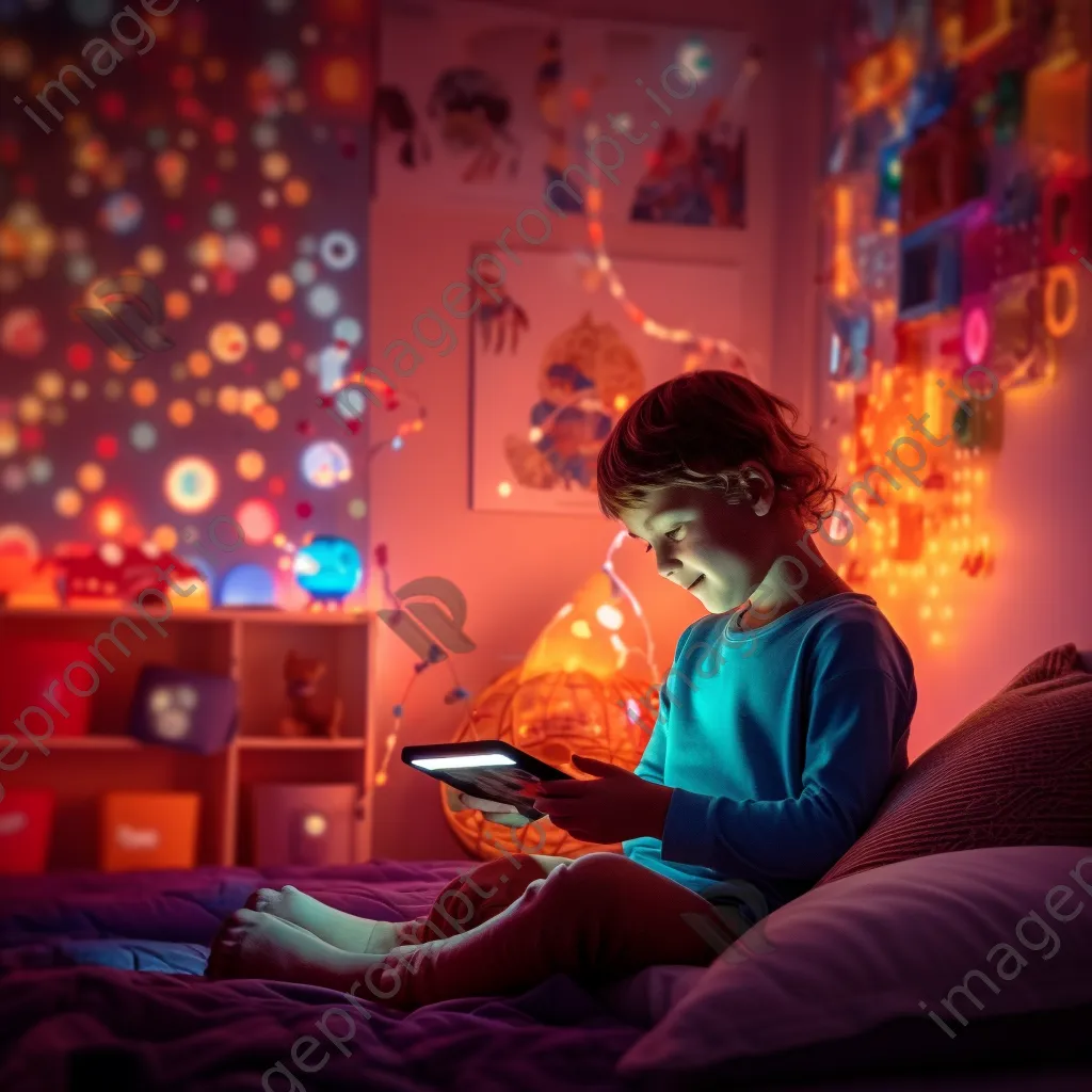 Child engaging with smart devices in a playroom - Image 4