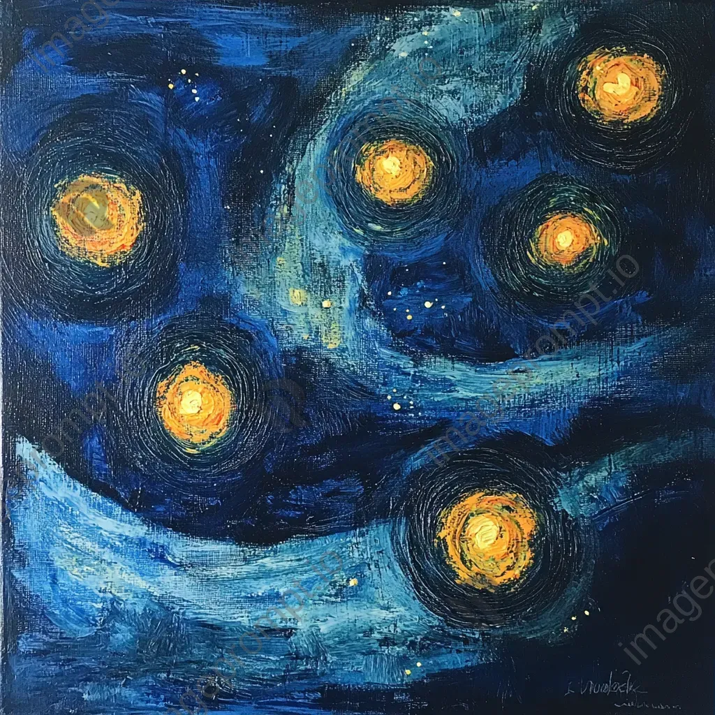 Artistic portrayal of cell division using starry night sky hues - Image 3