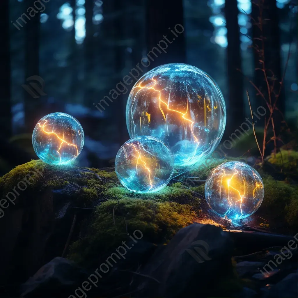 Glowing orbs in nature with light painting - Image 1