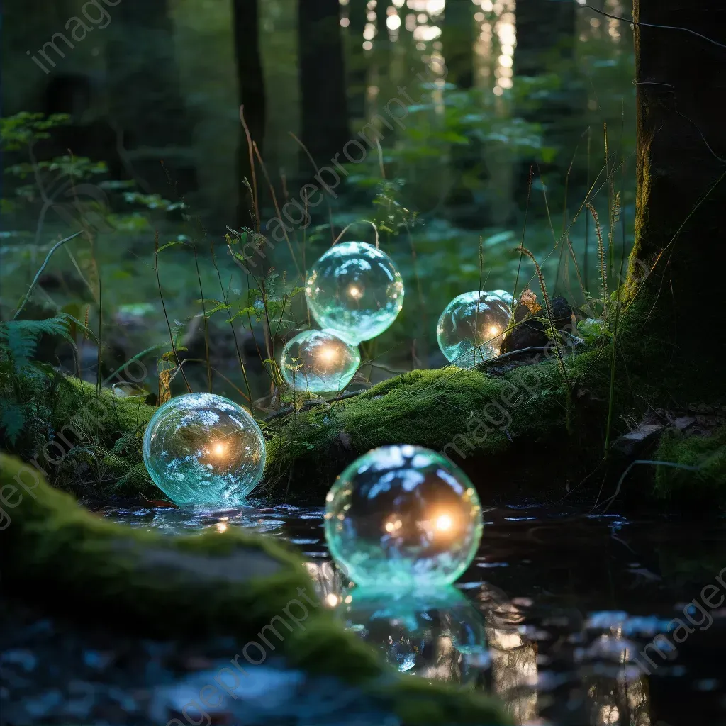 Glowing orbs in nature with light painting - Image 2