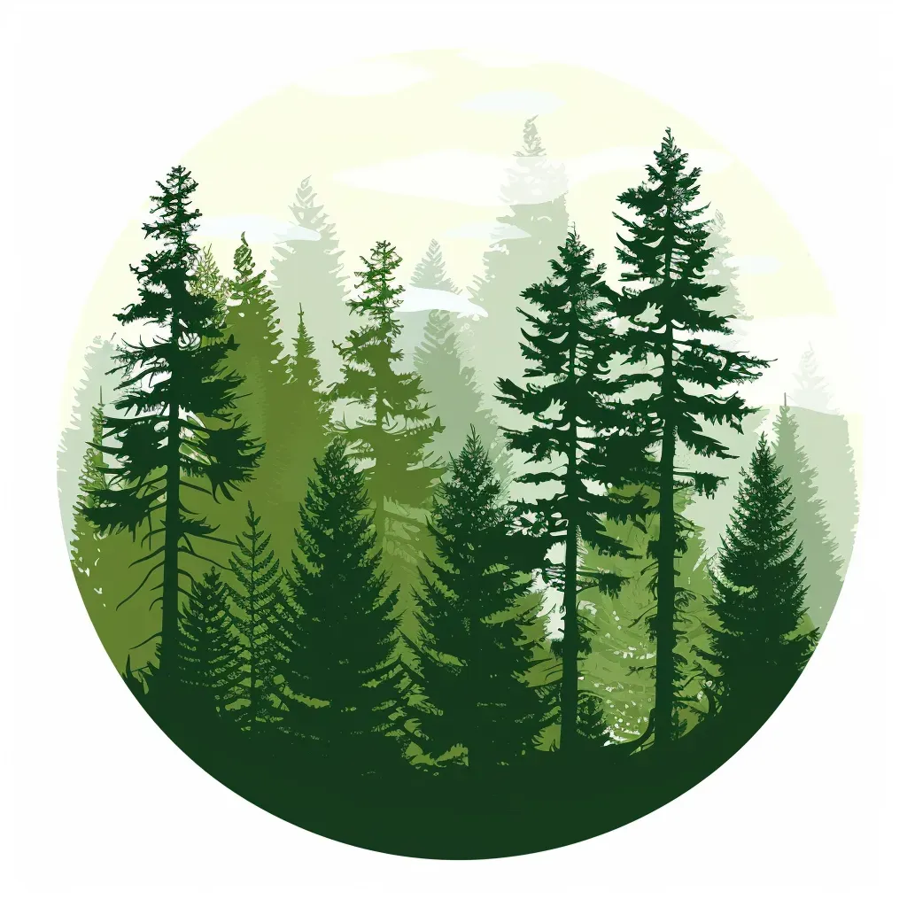 Monochrome forest landscape logo - Image 2