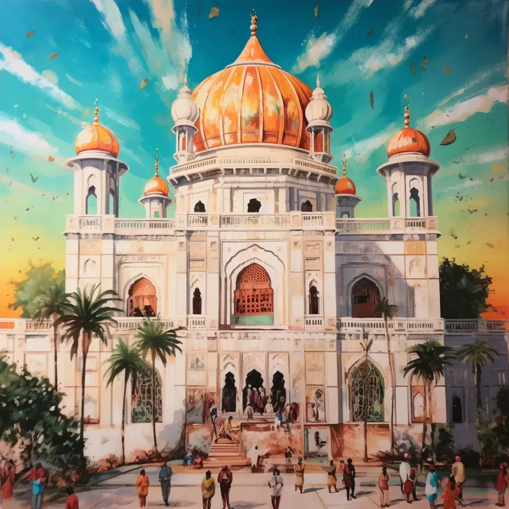 Peaceful Sikh Gurdwara with Golden Dome