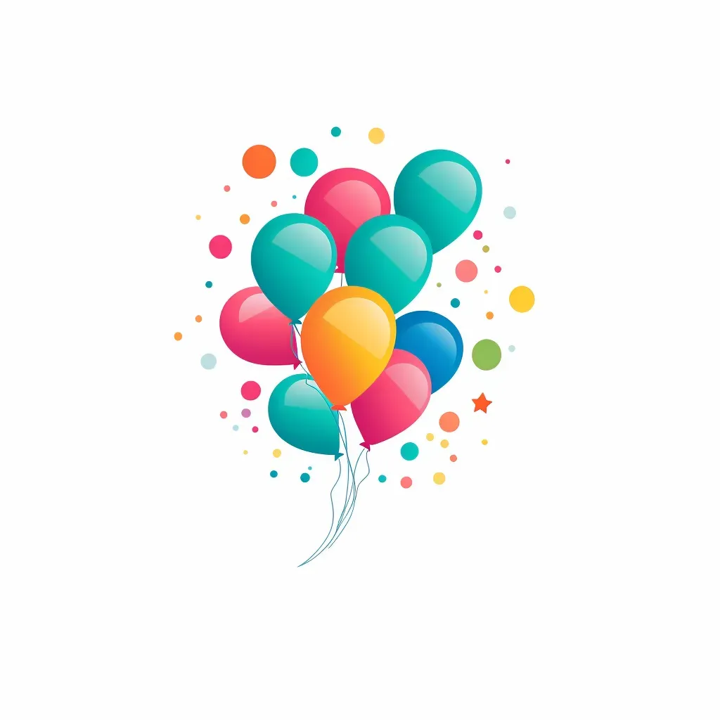 Colorful balloon logo design in pink, green, and blue - Image 2