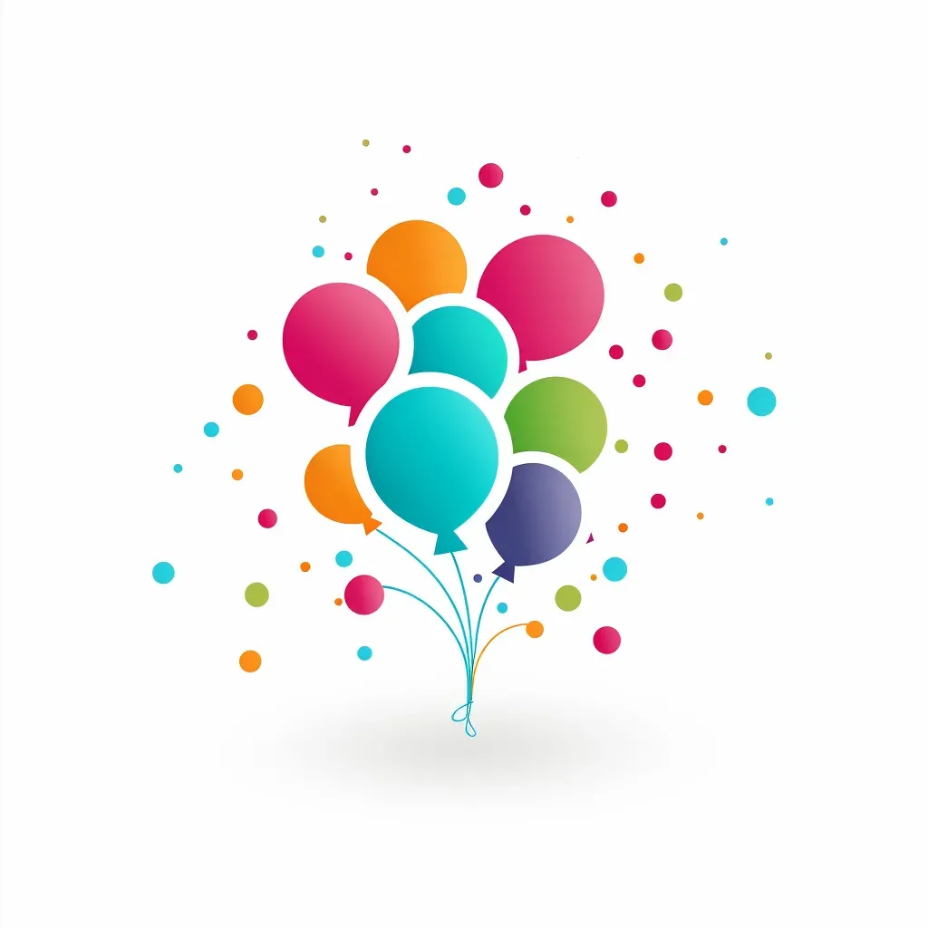 Colorful balloon logo design in pink, green, and blue - Image 4