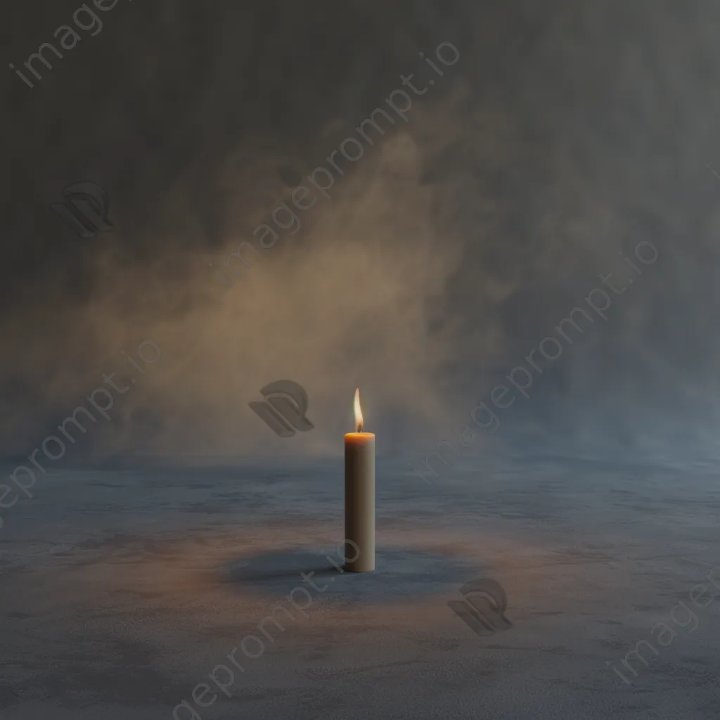 Single lit candle on dark background - Image 3