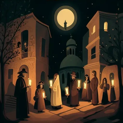 Traditional Greek Orthodox Easter Procession with candle-lit lanterns - Image 4