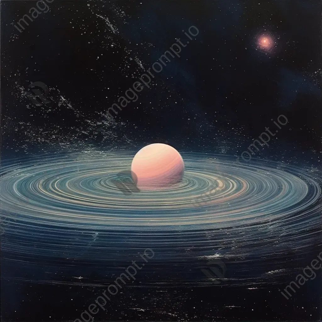 Dreamy pastel sketch of Saturn