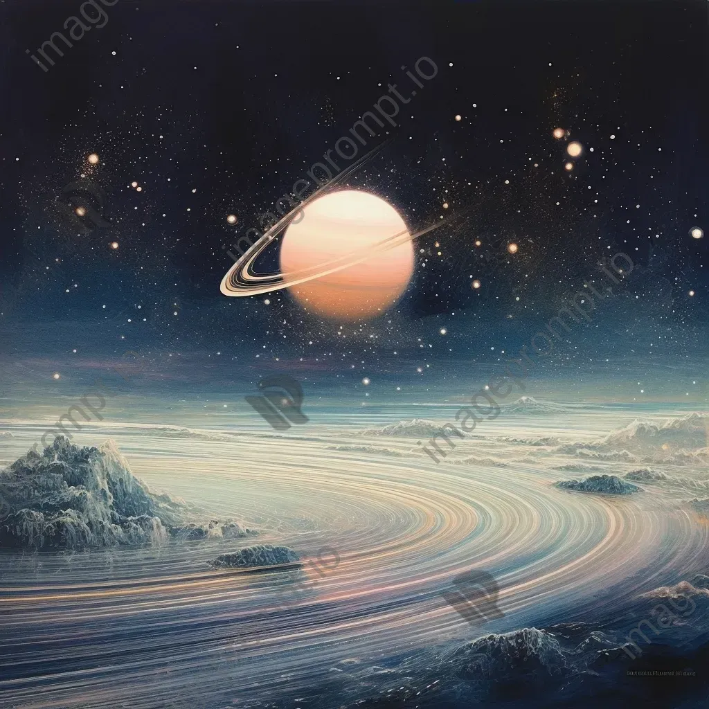 Dreamy pastel sketch of Saturn