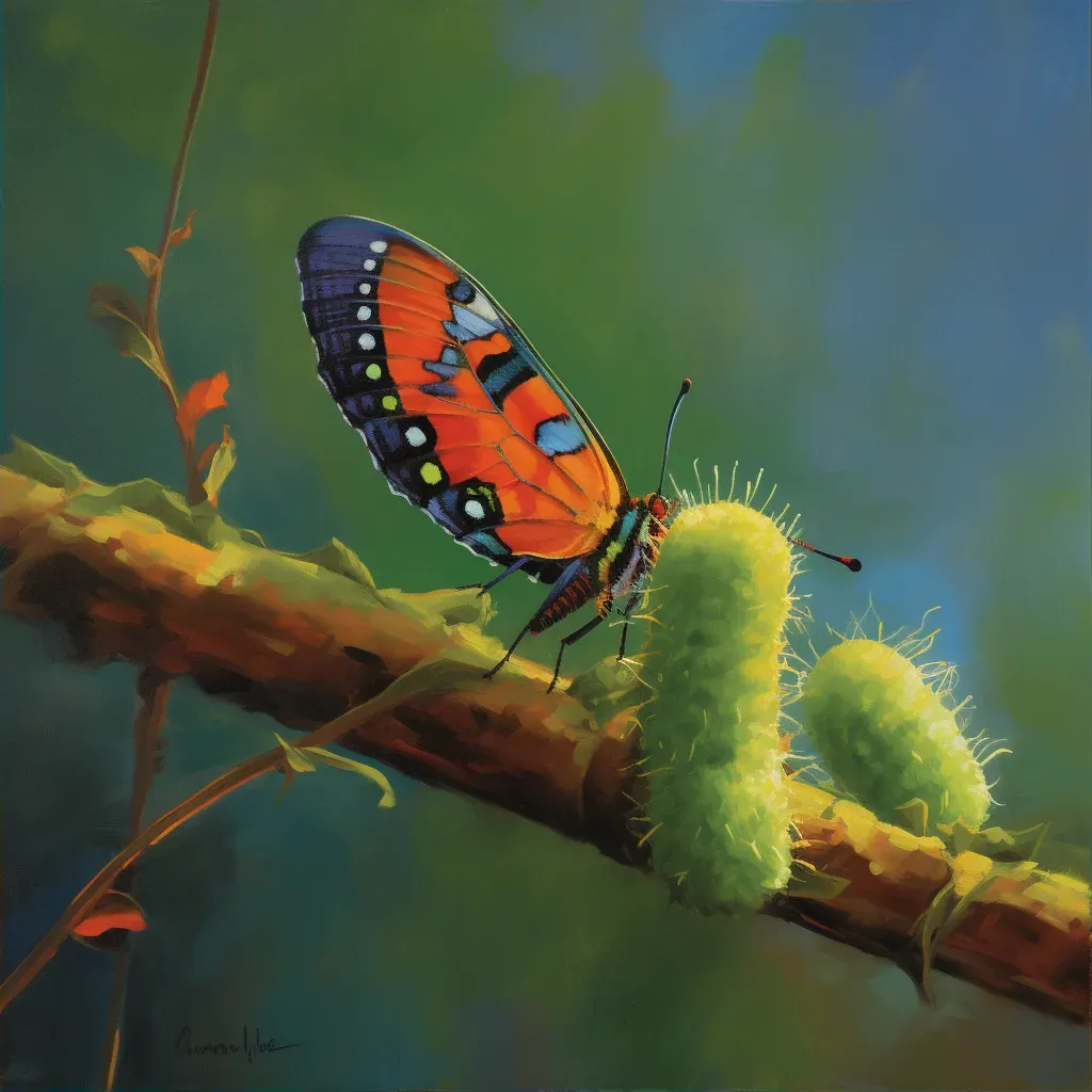 Picture of caterpillar transforming into butterfly in spring - Image 2