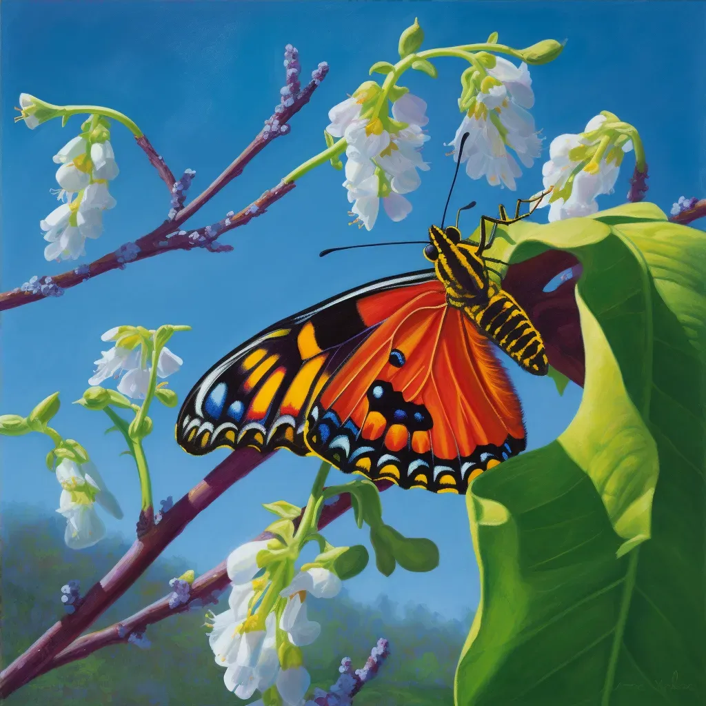 Picture of caterpillar transforming into butterfly in spring - Image 4