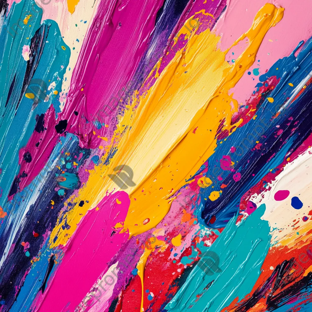 Colorful collage of paint strokes and splashes - Image 3