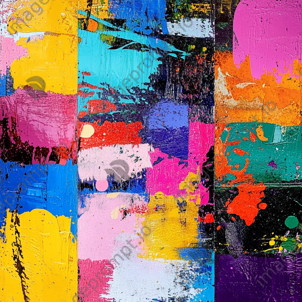 Colorful collage of paint strokes and splashes - Image 4