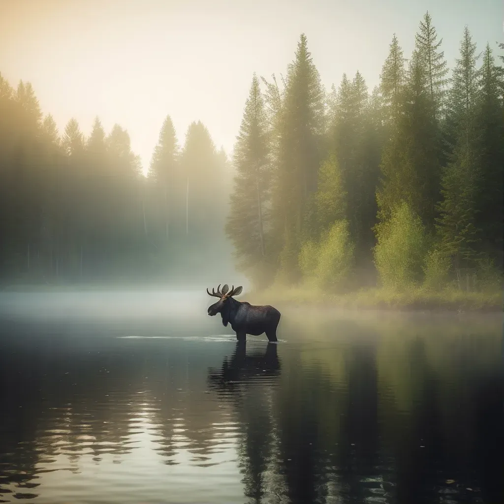 Moose standing in water - Image 1