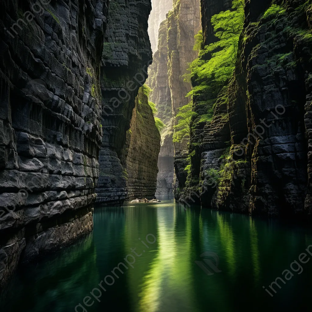 Canyon walls reflecting in calm waters - Image 1