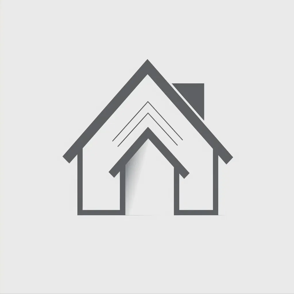 Minimalist home builder logo with house icon in gray and white colors on a light background - Image 2