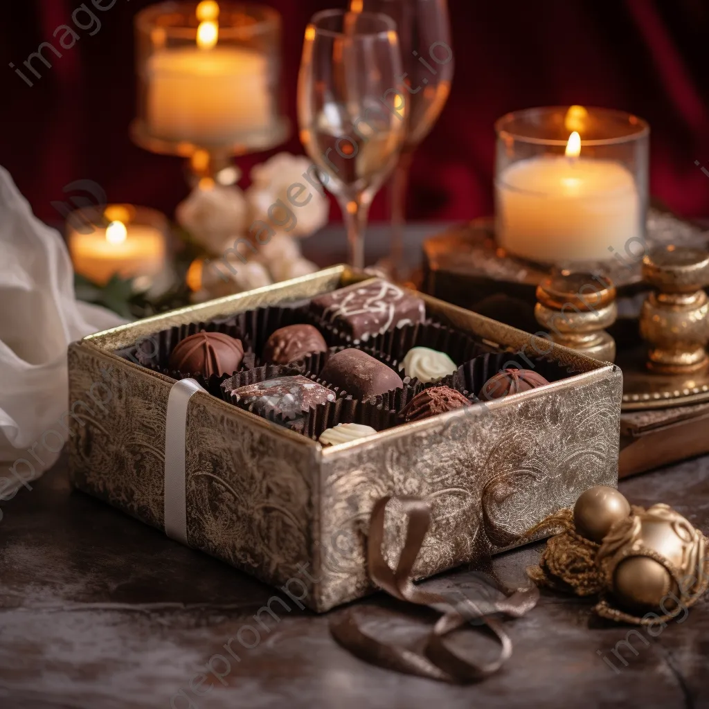 Chocolate box filled with assorted pralines - Image 1