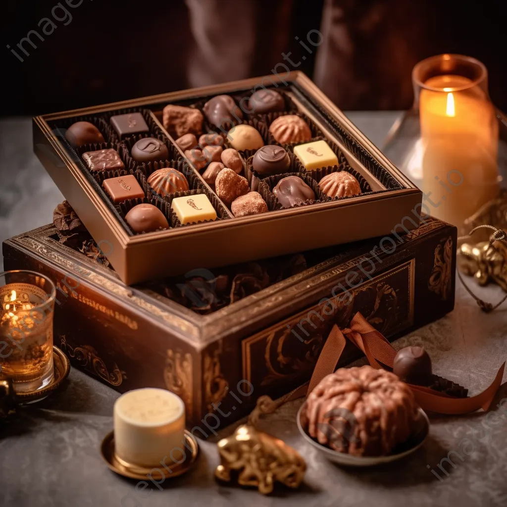 Chocolate box filled with assorted pralines - Image 2