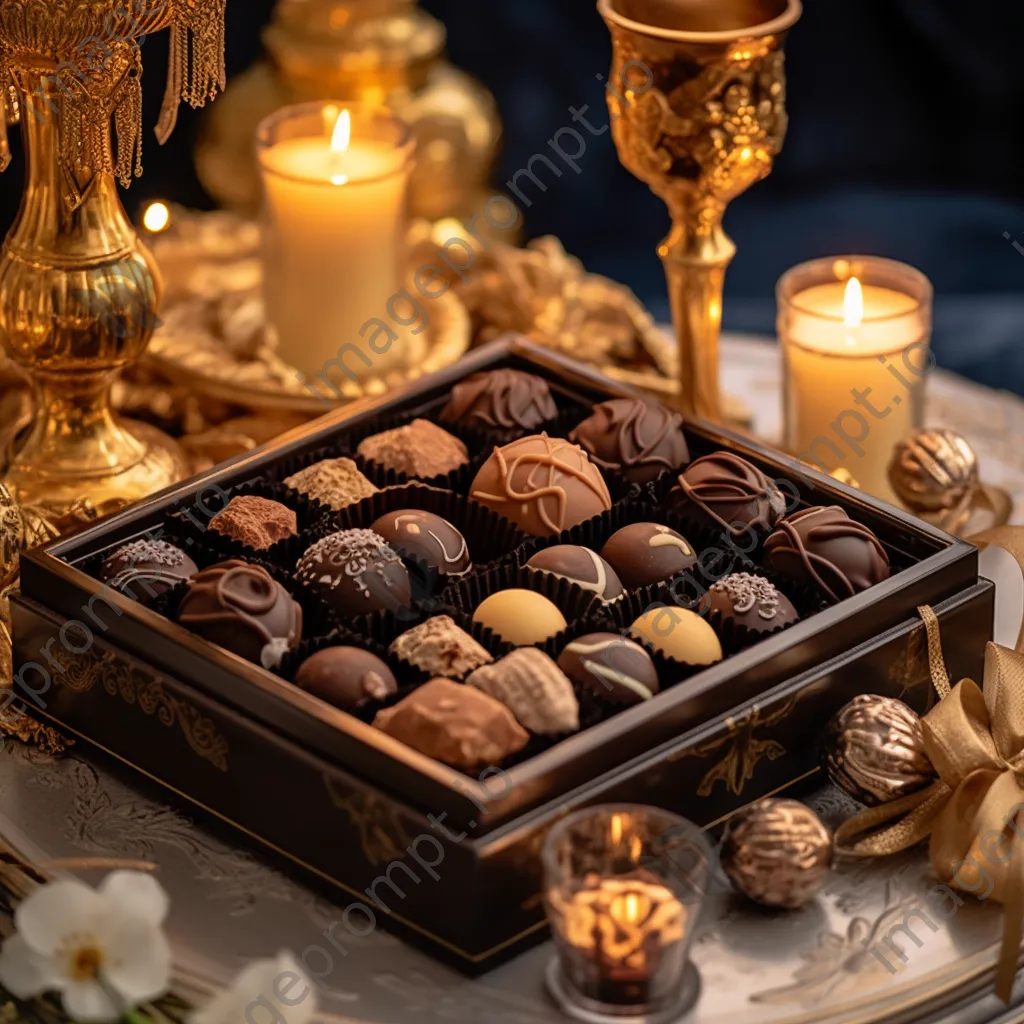 Chocolate box filled with assorted pralines - Image 3