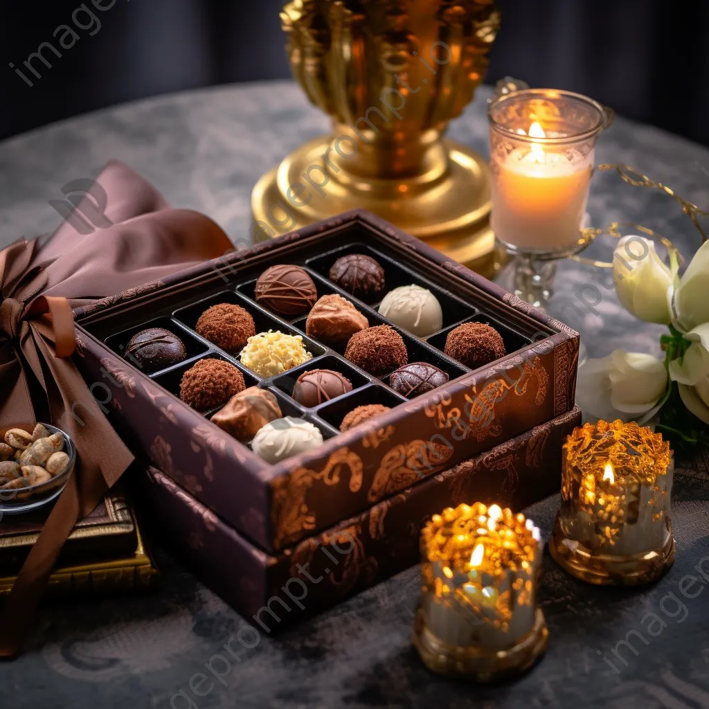 Chocolate box filled with assorted pralines - Image 4