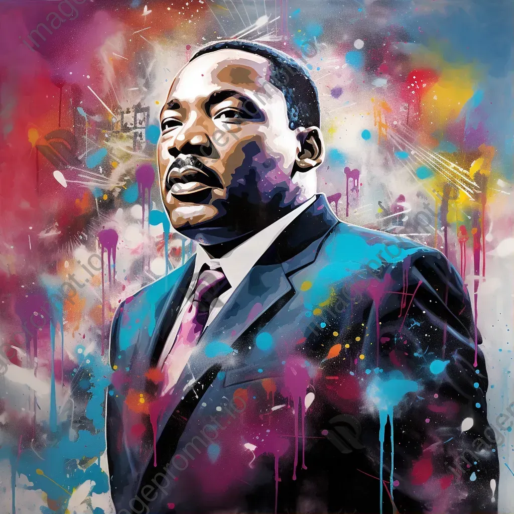 Expressive, graffiti-style portrait of Martin Luther King Jr. - Image 1