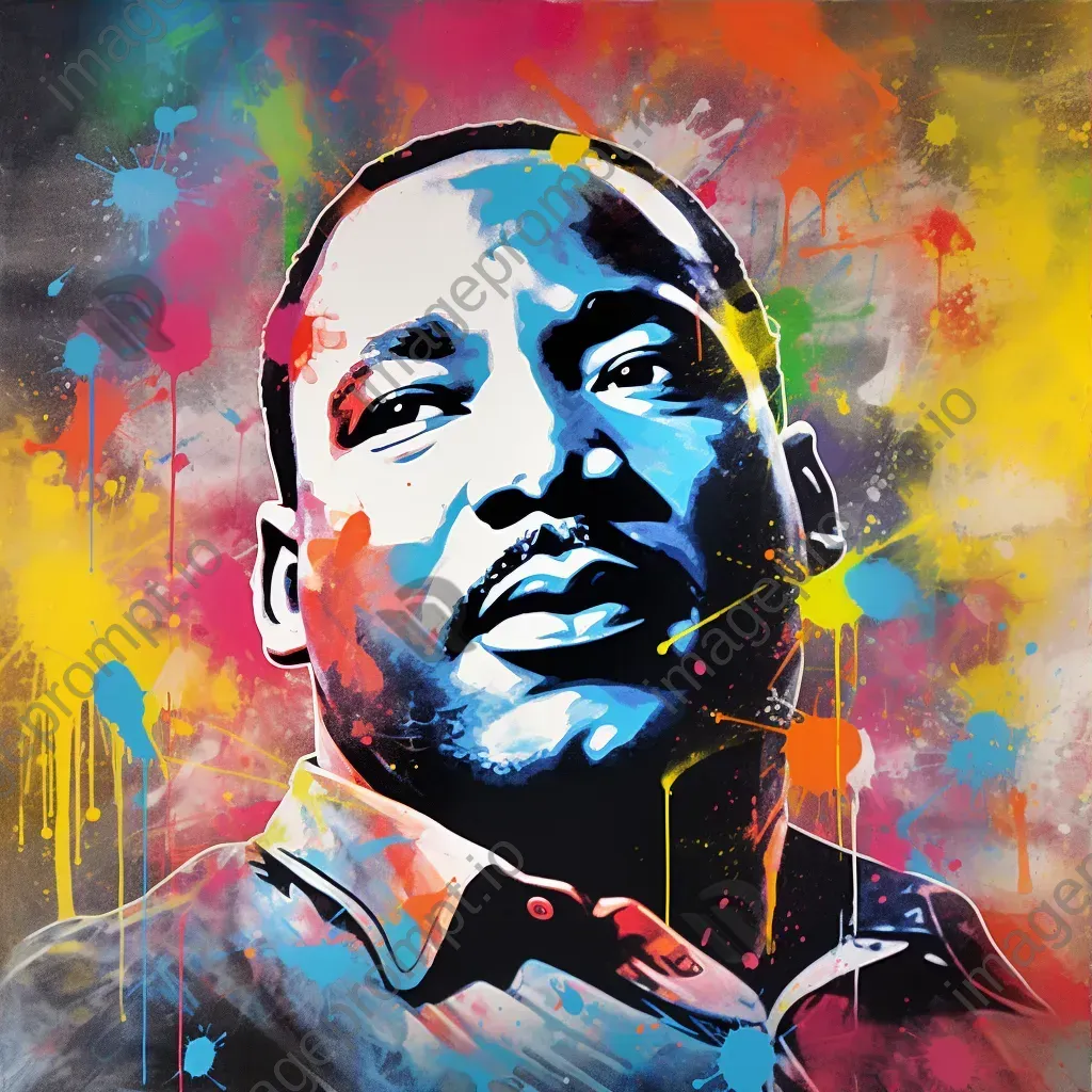 Expressive, graffiti-style portrait of Martin Luther King Jr. - Image 3